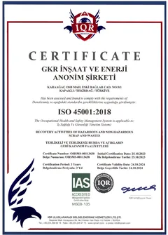 ISO 45001 certificate