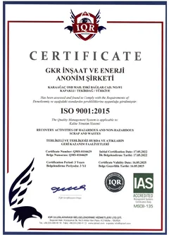 ISO 9001:2015 certificate